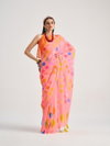 Polka Pops By Mono Poley Georgette With Fancy Latkans Sarees Online Wholesale